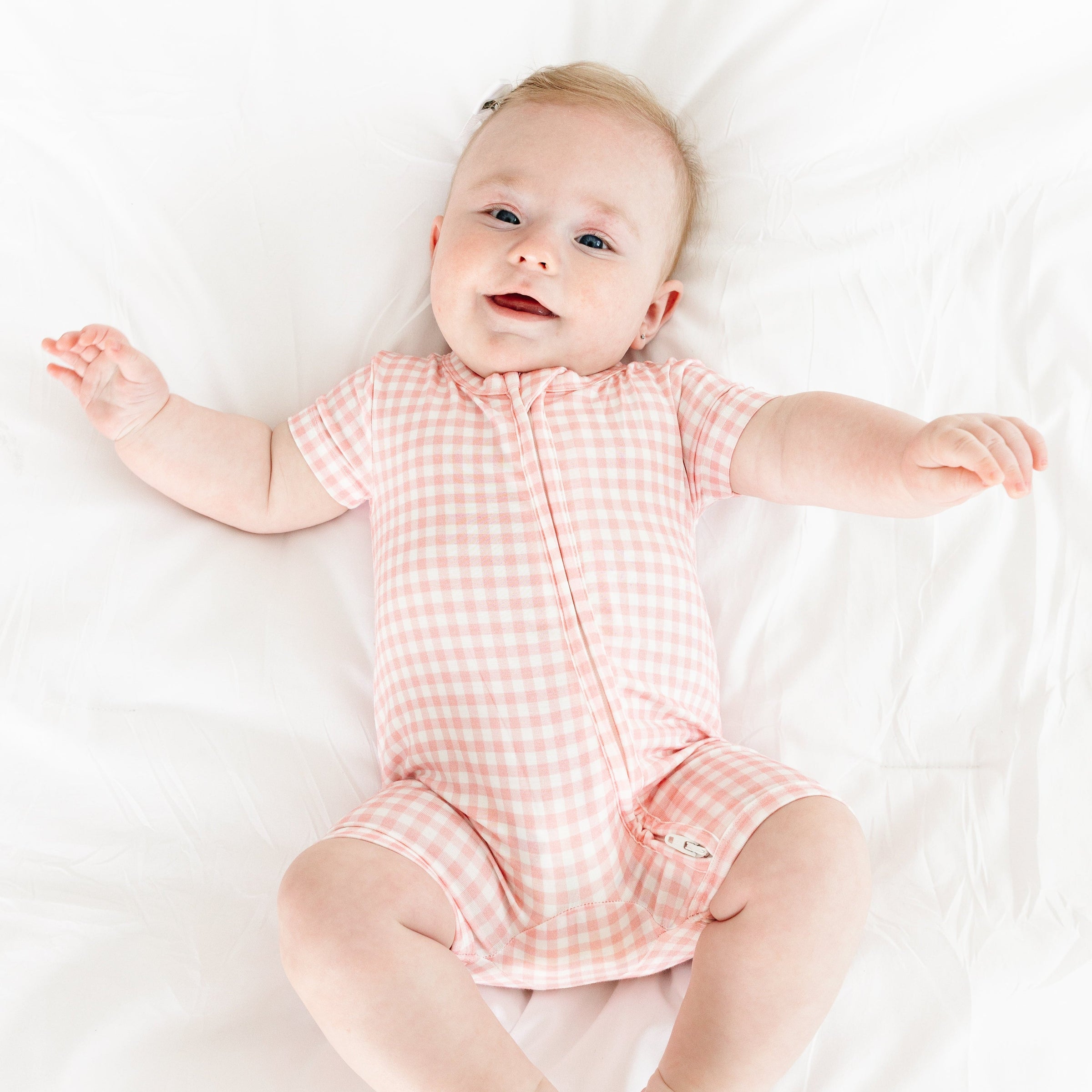 Sugar Gingham Short Sleeve & Shorts Bamboo Sleeper - BIG FRENCHIES