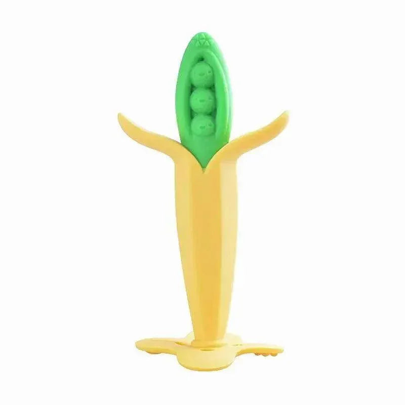 Baby Teether Toys Toddle Safe Banana Teething Ring Silicone Chew Dental Care Toothbrush Nursing Beads Gift For Infant - BIG FRENCHIES