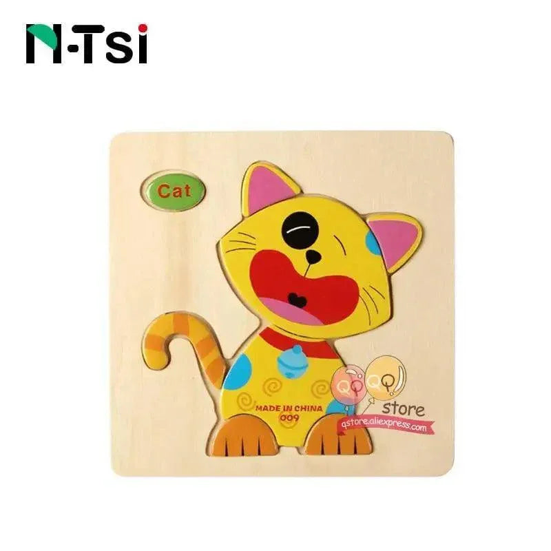 Baby Wooden Puzzle Toys for Toddlers Developing Educational Kids Toys For Children Game Cartoon Animal Gift 3 Years - BIG FRENCHIES