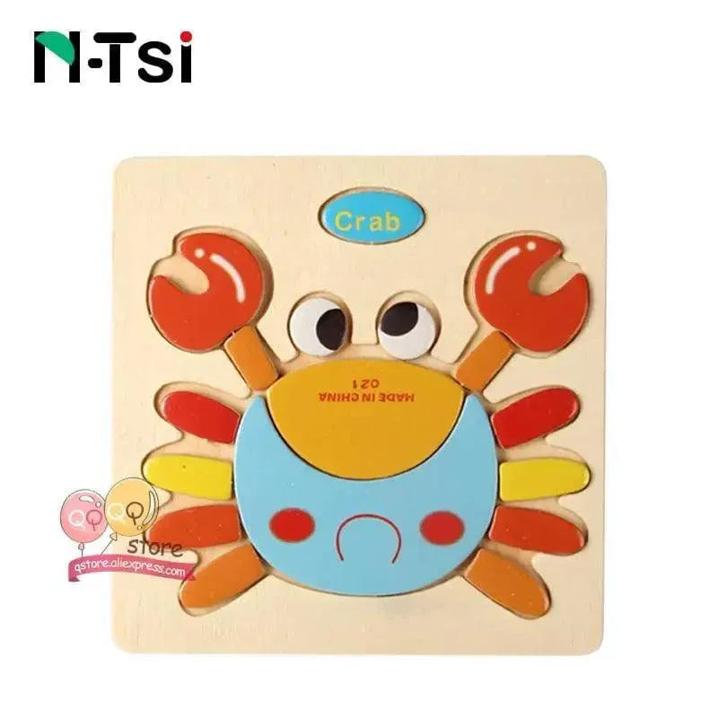 Baby Wooden Puzzle Toys for Toddlers Developing Educational Kids Toys For Children Game Cartoon Animal Gift 3 Years - BIG FRENCHIES
