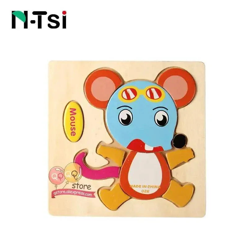 Baby Wooden Puzzle Toys for Toddlers Developing Educational Kids Toys For Children Game Cartoon Animal Gift 3 Years - BIG FRENCHIES