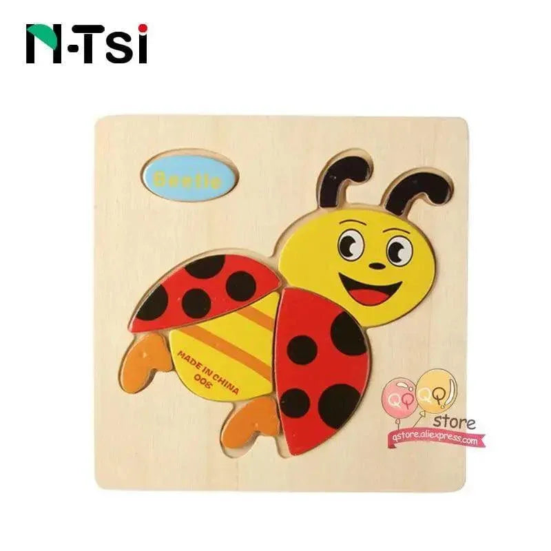 Baby Wooden Puzzle Toys for Toddlers Developing Educational Kids Toys For Children Game Cartoon Animal Gift 3 Years - BIG FRENCHIES
