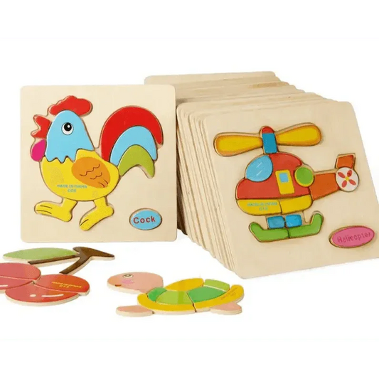 Baby Wooden Puzzle Toys for Toddlers Developing Educational Kids Toys For Children Game Cartoon Animal Gift 3 Years - BIG FRENCHIES