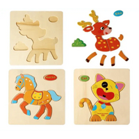 Baby Wooden Puzzle Toys for Toddlers Developing Educational Kids Toys For Children Game Cartoon Animal Gift 3 Years - BIG FRENCHIES
