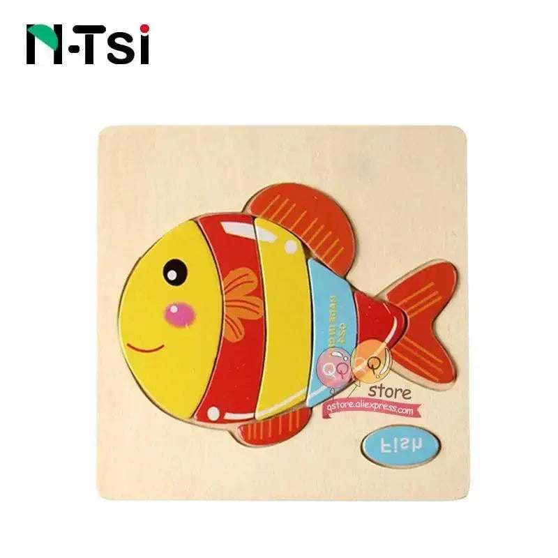 Baby Wooden Puzzle Toys for Toddlers Developing Educational Kids Toys For Children Game Cartoon Animal Gift 3 Years - BIG FRENCHIES