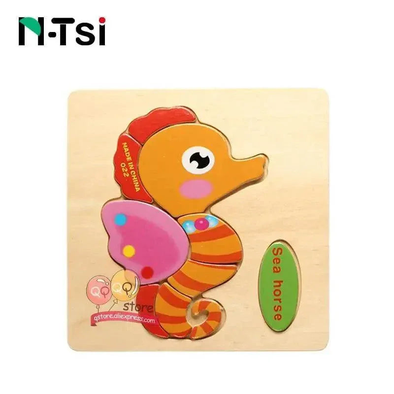 Baby Wooden Puzzle Toys for Toddlers Developing Educational Kids Toys For Children Game Cartoon Animal Gift 3 Years - BIG FRENCHIES