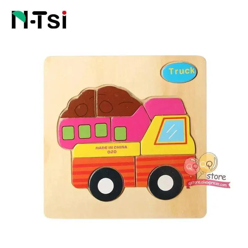 Baby Wooden Puzzle Toys for Toddlers Developing Educational Kids Toys For Children Game Cartoon Animal Gift 3 Years - BIG FRENCHIES