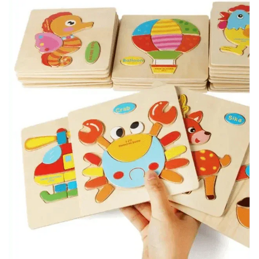 Baby Wooden Puzzle Toys for Toddlers Developing Educational Kids Toys For Children Game Cartoon Animal Gift 3 Years - BIG FRENCHIES
