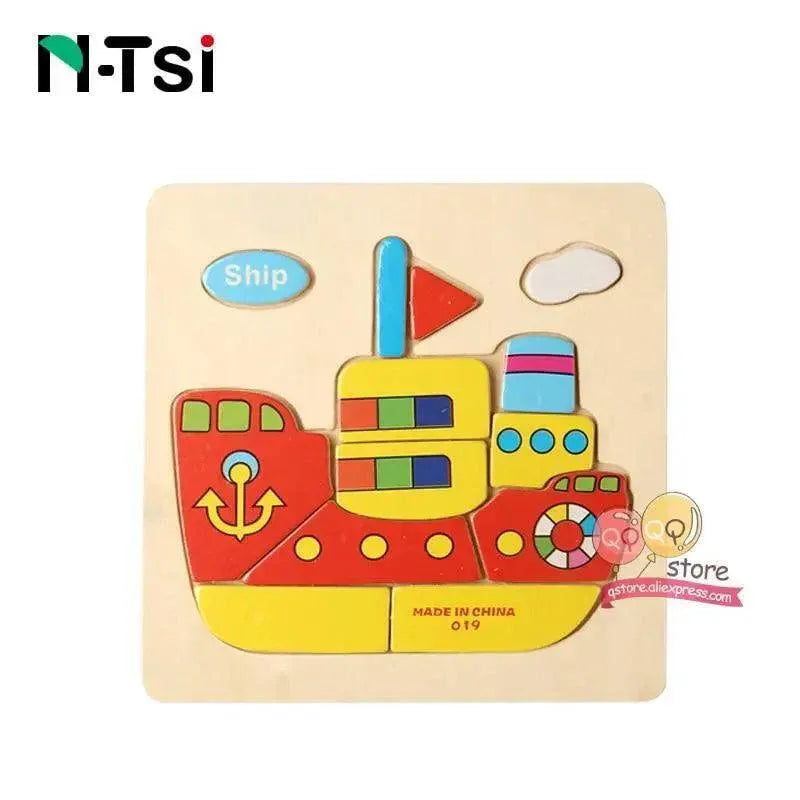 Baby Wooden Puzzle Toys for Toddlers Developing Educational Kids Toys For Children Game Cartoon Animal Gift 3 Years - BIG FRENCHIES