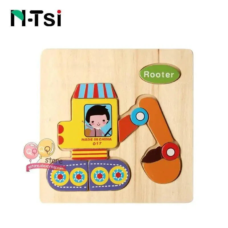 Baby Wooden Puzzle Toys for Toddlers Developing Educational Kids Toys For Children Game Cartoon Animal Gift 3 Years - BIG FRENCHIES
