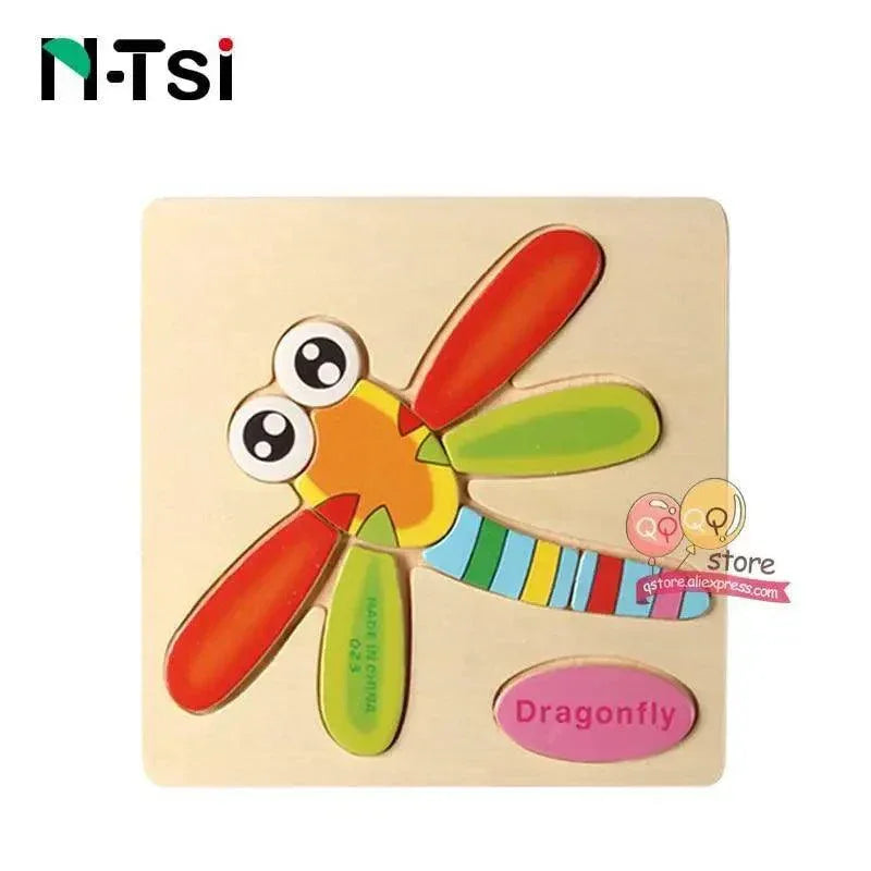 Baby Wooden Puzzle Toys for Toddlers Developing Educational Kids Toys For Children Game Cartoon Animal Gift 3 Years - BIG FRENCHIES