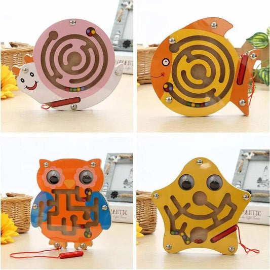 Baby Wooden Toy for Children Magnetic Maze Balance Board Wood game , Maze Puzzle baby Toys 0-12Months - BIG FRENCHIES