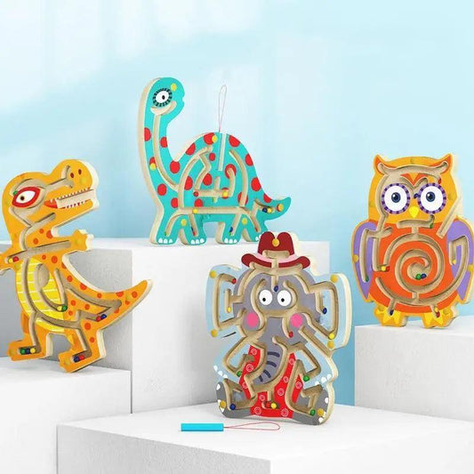 Baby Wooden Toy for Children Magnetic Maze Balance Board Wood game , Maze Puzzle baby Toys 0-12Months - BIG FRENCHIES