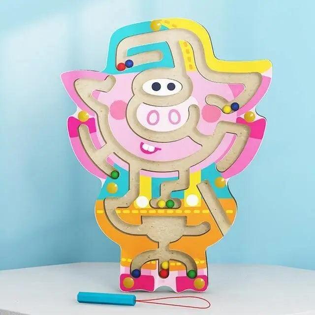 Baby Wooden Toy for Children Magnetic Maze Balance Board Wood game , Maze Puzzle baby Toys 0-12Months - BIG FRENCHIES