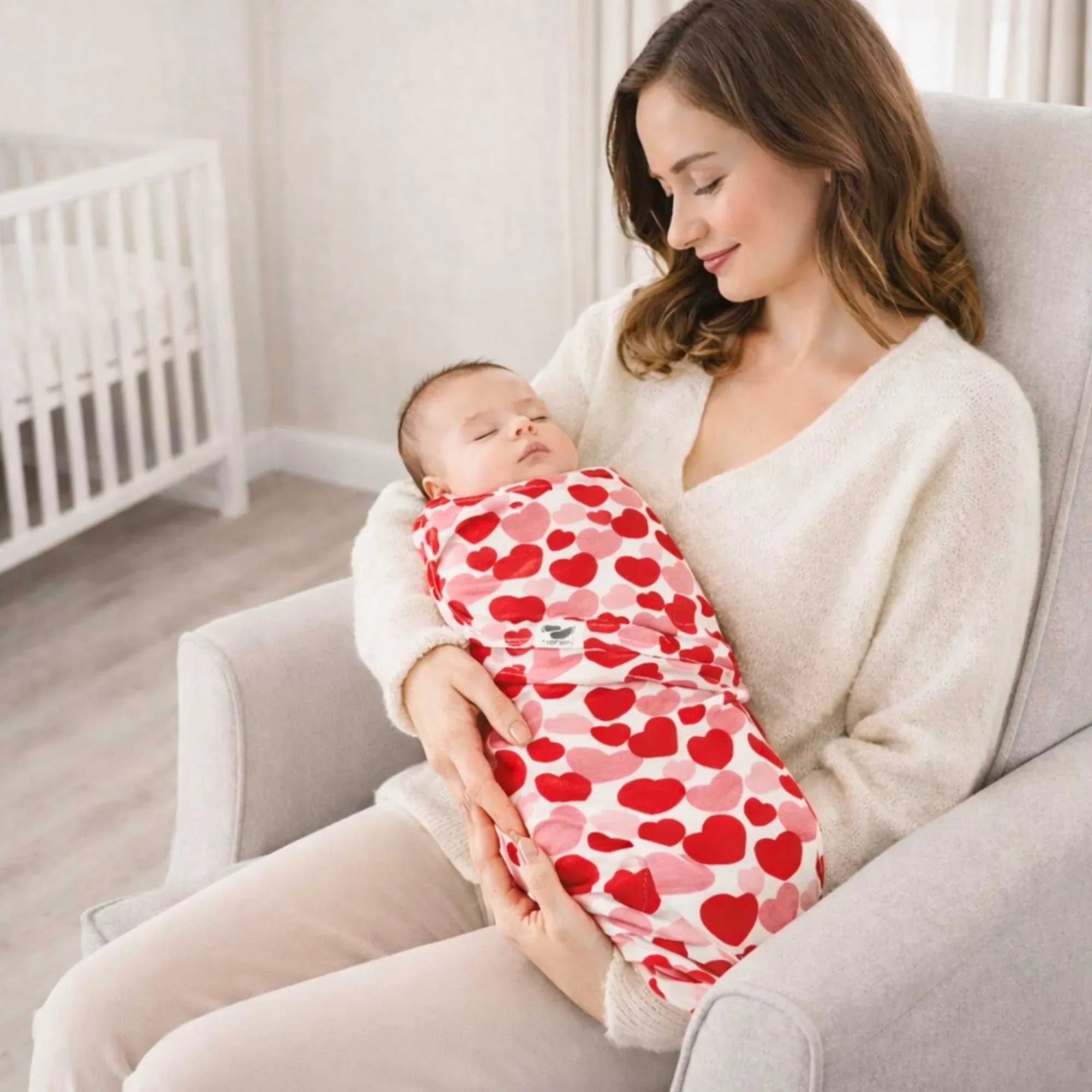 Snugababe Swaddle™ Sleep Pod - Red & Pink Hearts - BIG FRENCHIES