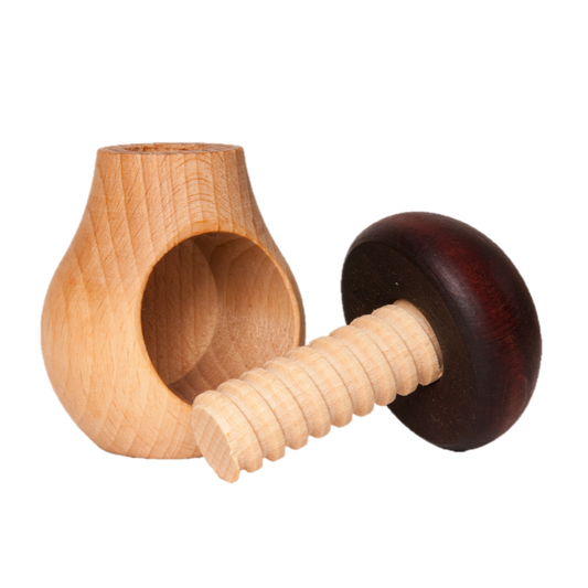 Wooden Nutcracker Mushroom with Screw Toy