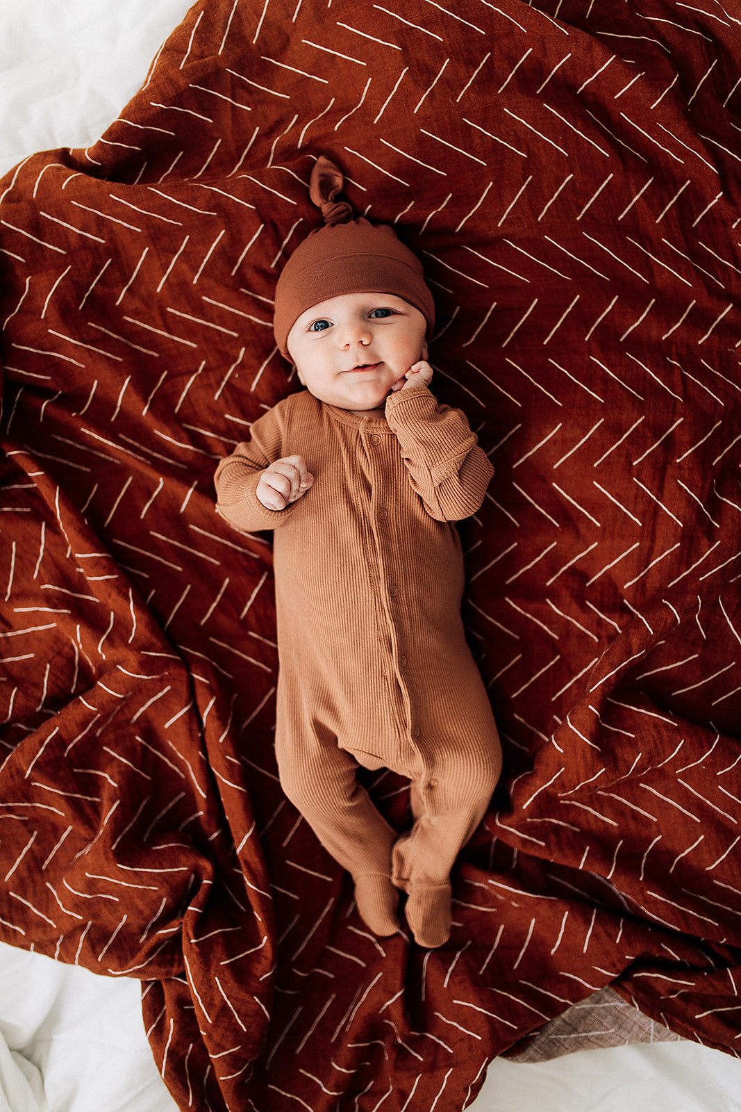 Rust Bamboo Newborn Knot Hat - BIG FRENCHIES