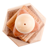 Wooden stacking toy in different shapes from 5 types of wood