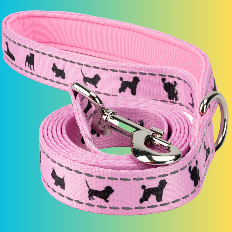 EcoBark Baby Pink Dog Leash - Comfort Grip Padded Leash- 4 ft, 5ft, and 6ft Leash - BIG FRENCHIES