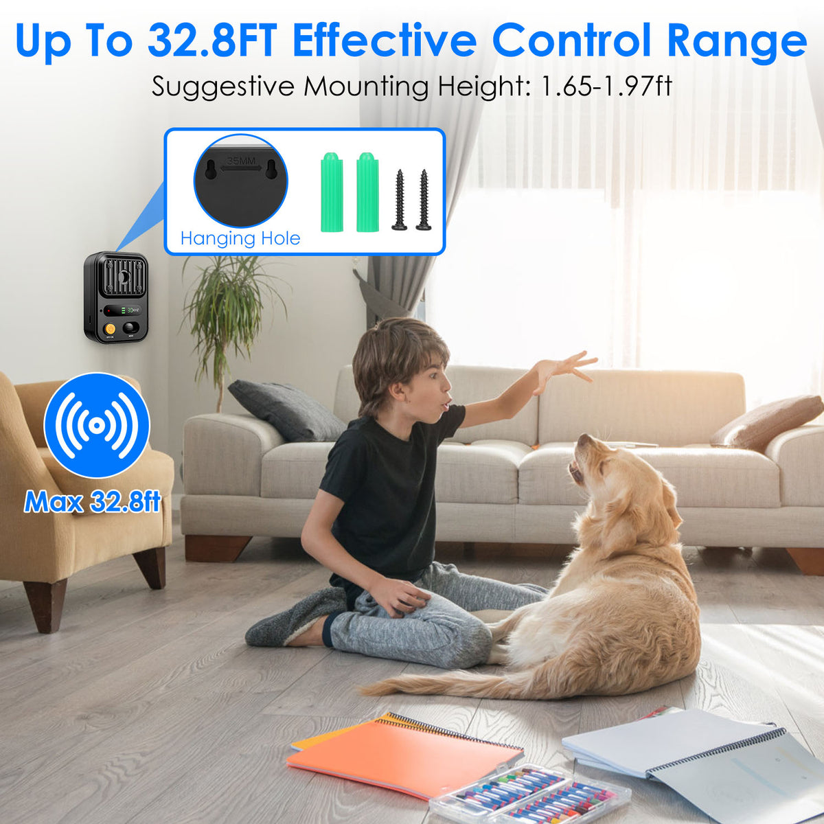 Black-Green Color Options -- 1Pc Ultrasonic Anti-Barking Device Rechargeable Auto Dog Bark Control Deterrent Box Trainin