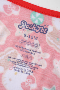 PoshTOT Sanrio Hello Kitty Christmas Bamboo Baby Convertible Zippy Romper