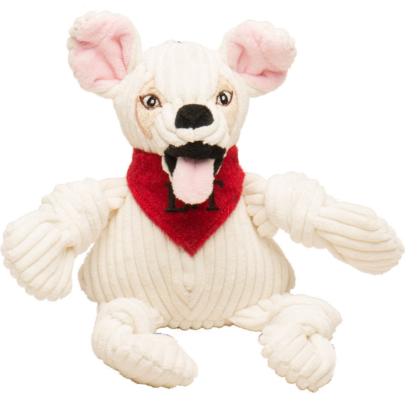 HuggleCause™, Living Free Animal Sanctuary, Little Tyke (L.T.) Knottie® Plush Dog Toy, Small - BIG FRENCHIES