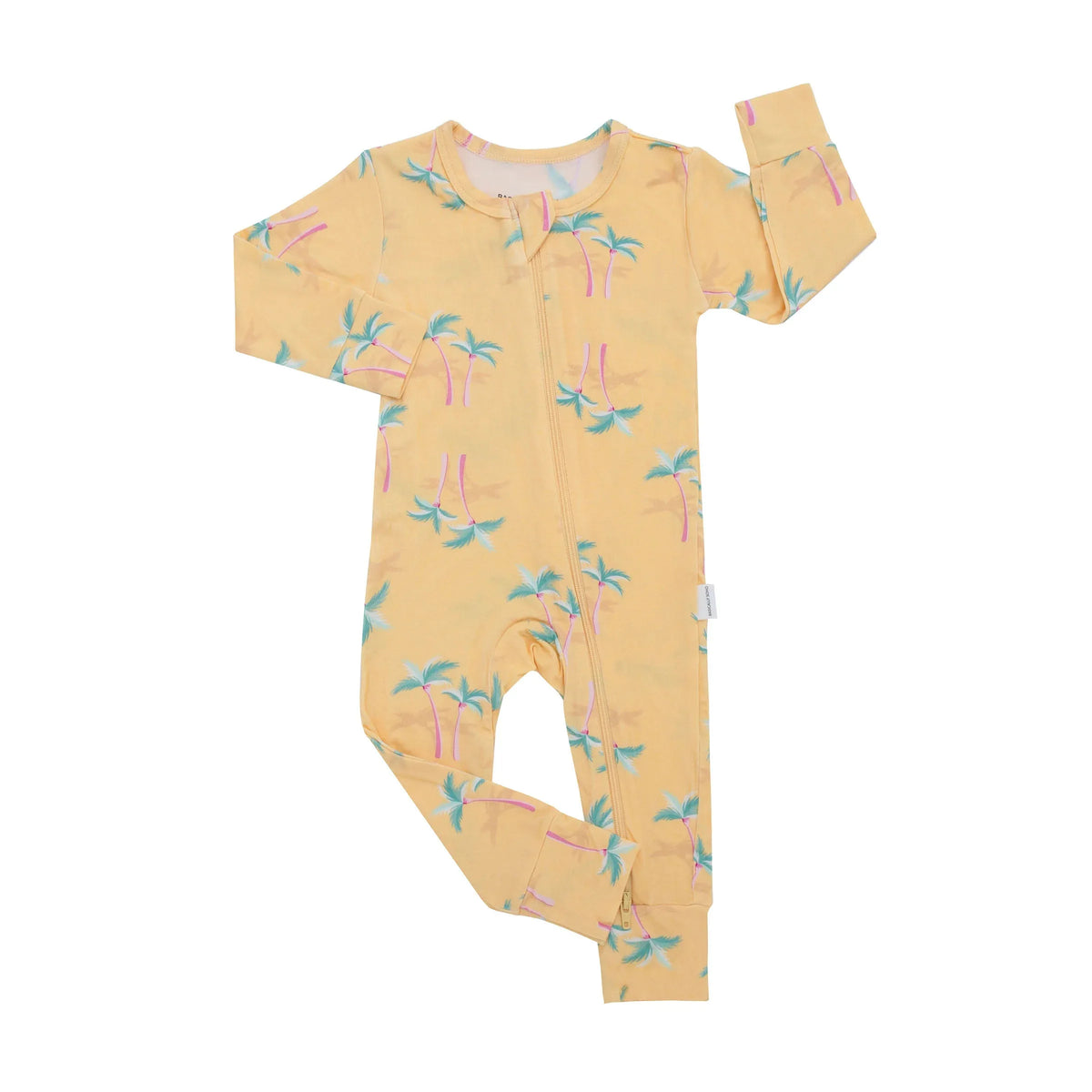 Miami Palm Tree Yellow Zippered Romper - BIG FRENCHIES