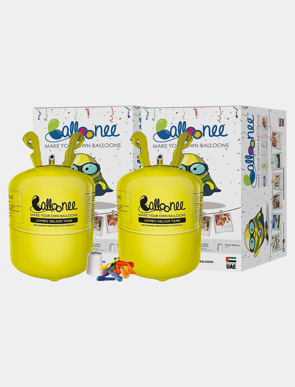 Balloonee Jumbo Disposable Helium Party Kit - Combo Pack of 2 - BIG FRENCHIES