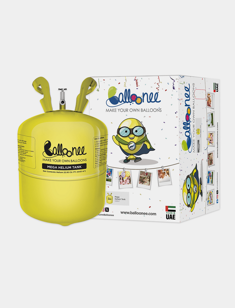 Balloonee Mega Disposable Helium Tank Party Kit - BIG FRENCHIES