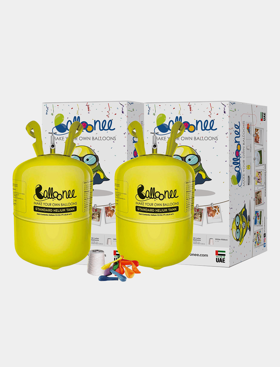 Balloonee Standard Disposable Helium Party Kit - Combo Pack of 2 - BIG FRENCHIES