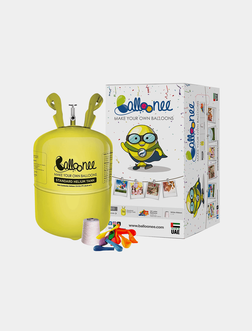 Balloonee Standard Disposable Helium Party Kit - BIG FRENCHIES