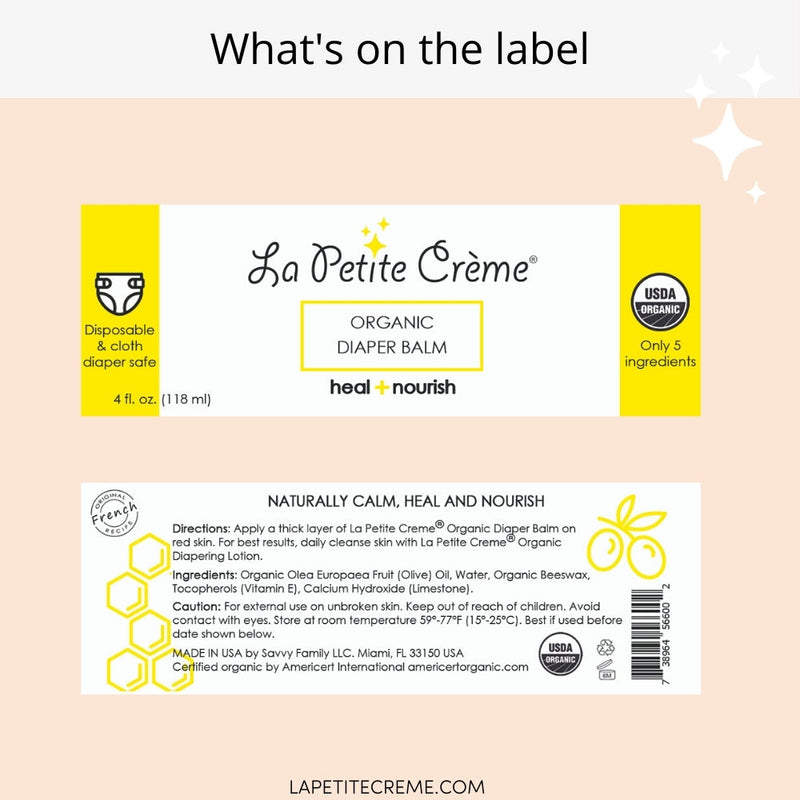 Organic French Diaper Cream by La Petite Crème (4 oz)