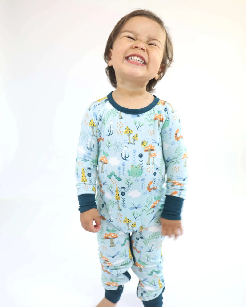 Bamboo Crescent Zipp Jammies - Critter Hollow - BIG FRENCHIES