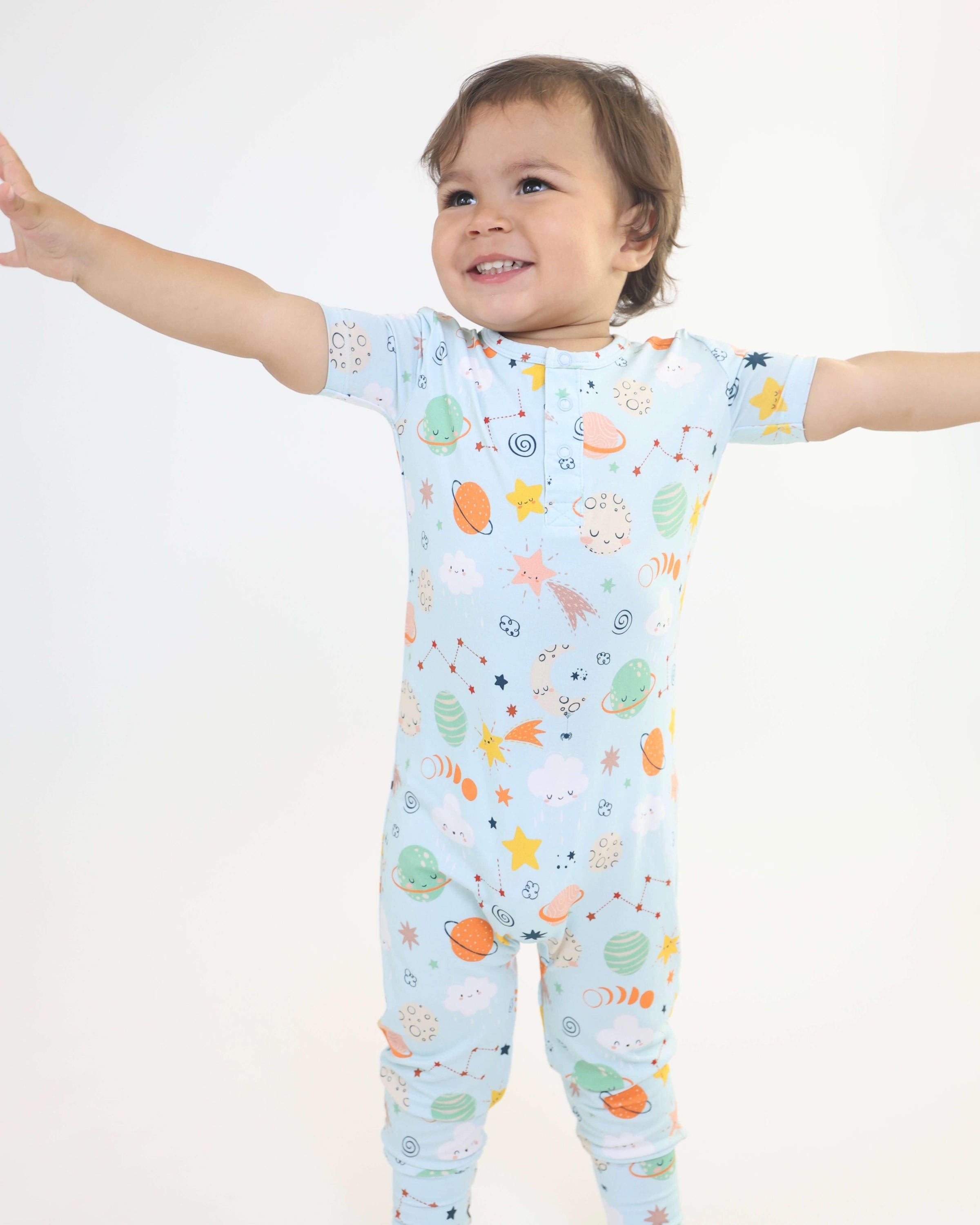 Bamboo Pull Up Romper - Cosmic - BIG FRENCHIES