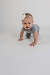 Grey Bamboo Lyocell Zip Romper