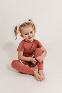 Mauve Bamboo Lyocell Zip Romper