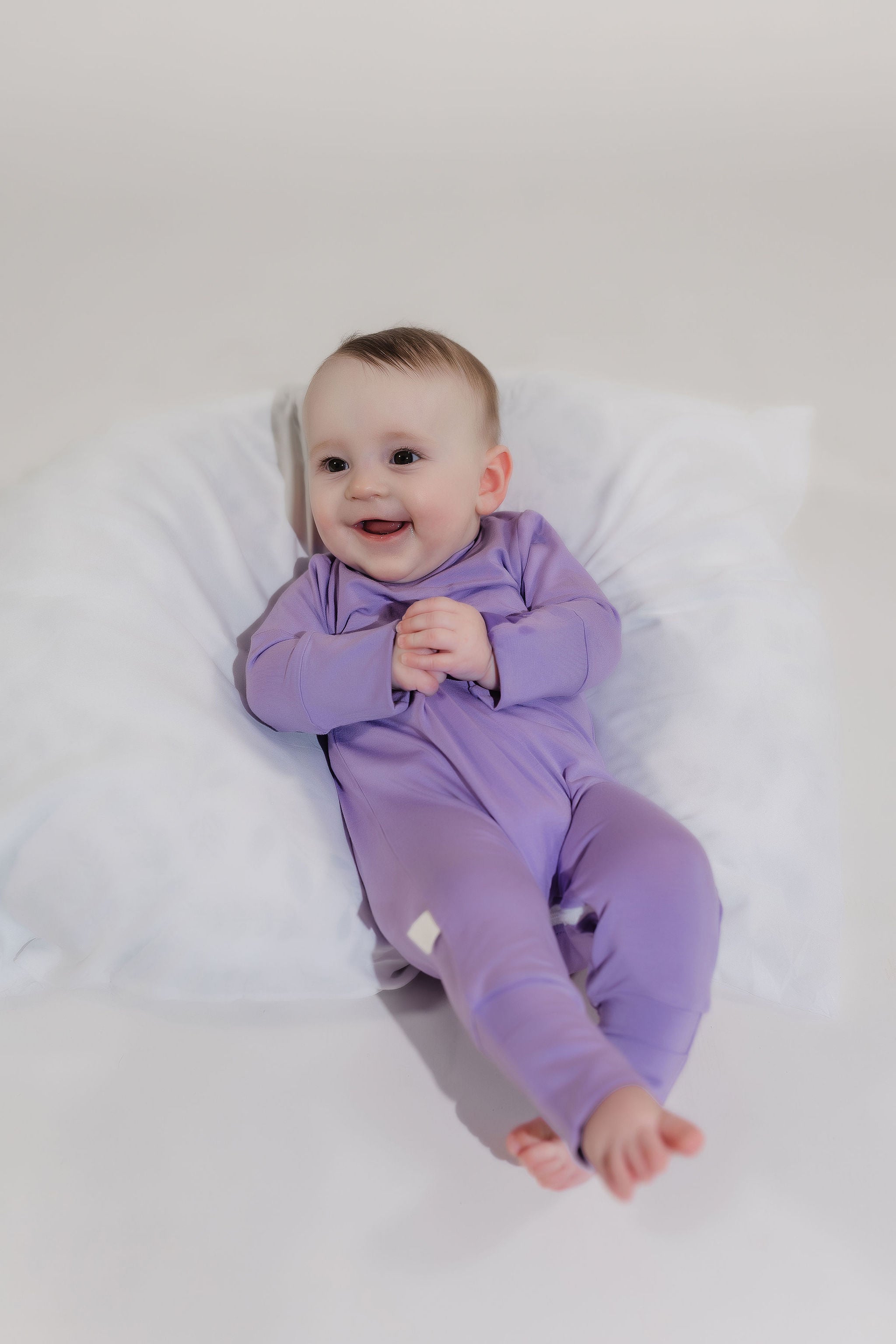Lavender Bamboo Lyocell Zip Romper