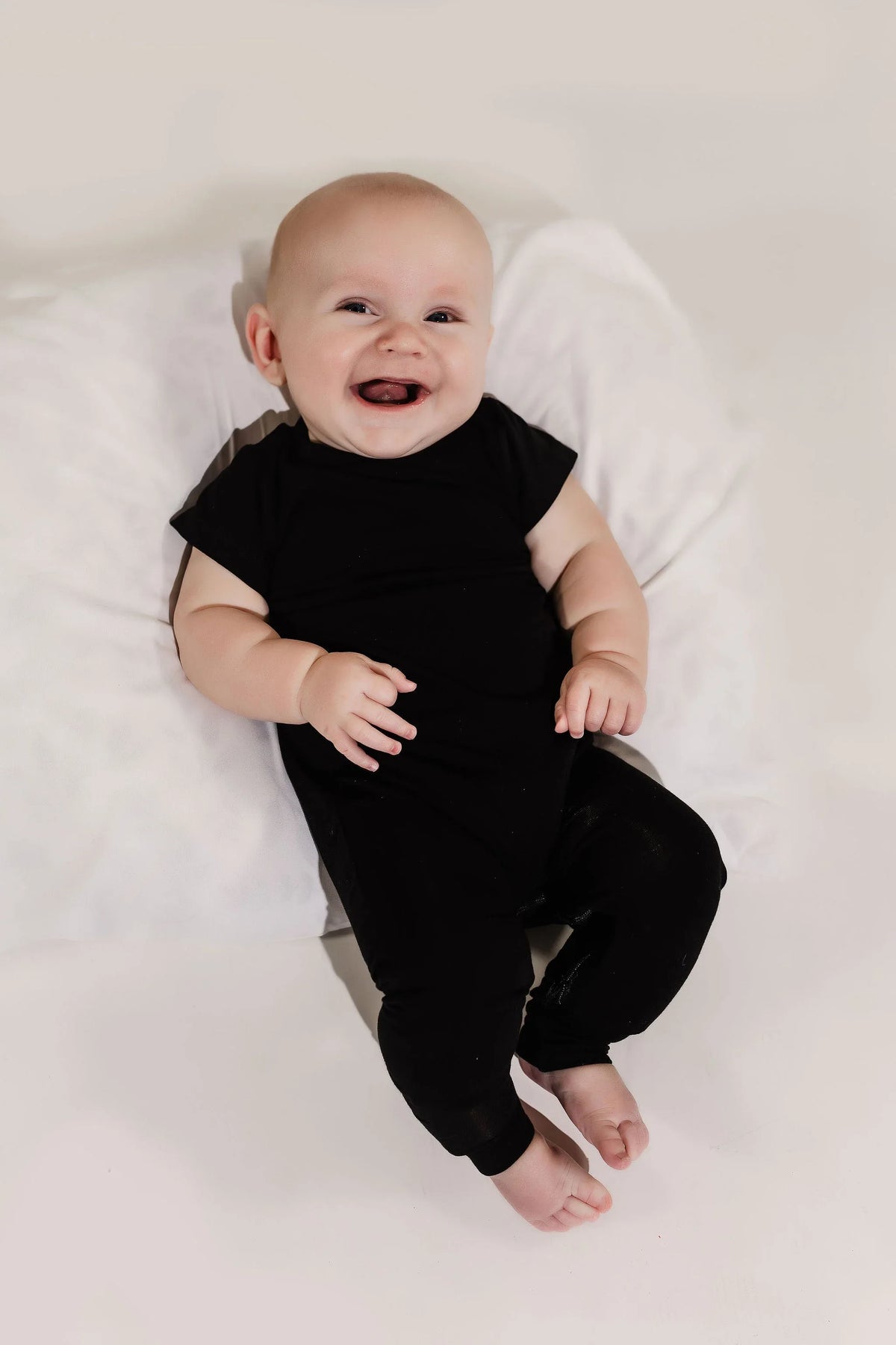 Black Bamboo Lyocell Zip Romper - BIG FRENCHIES