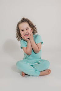 Mint Bamboo Lyocell Zip Romper