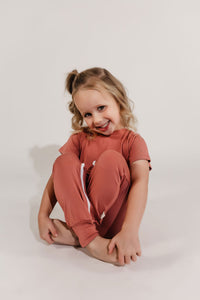 Mauve Bamboo Lyocell Zip Romper