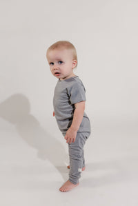 Grey Bamboo Lyocell Zip Romper