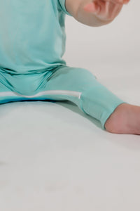 Mint Bamboo Lyocell Zip Romper
