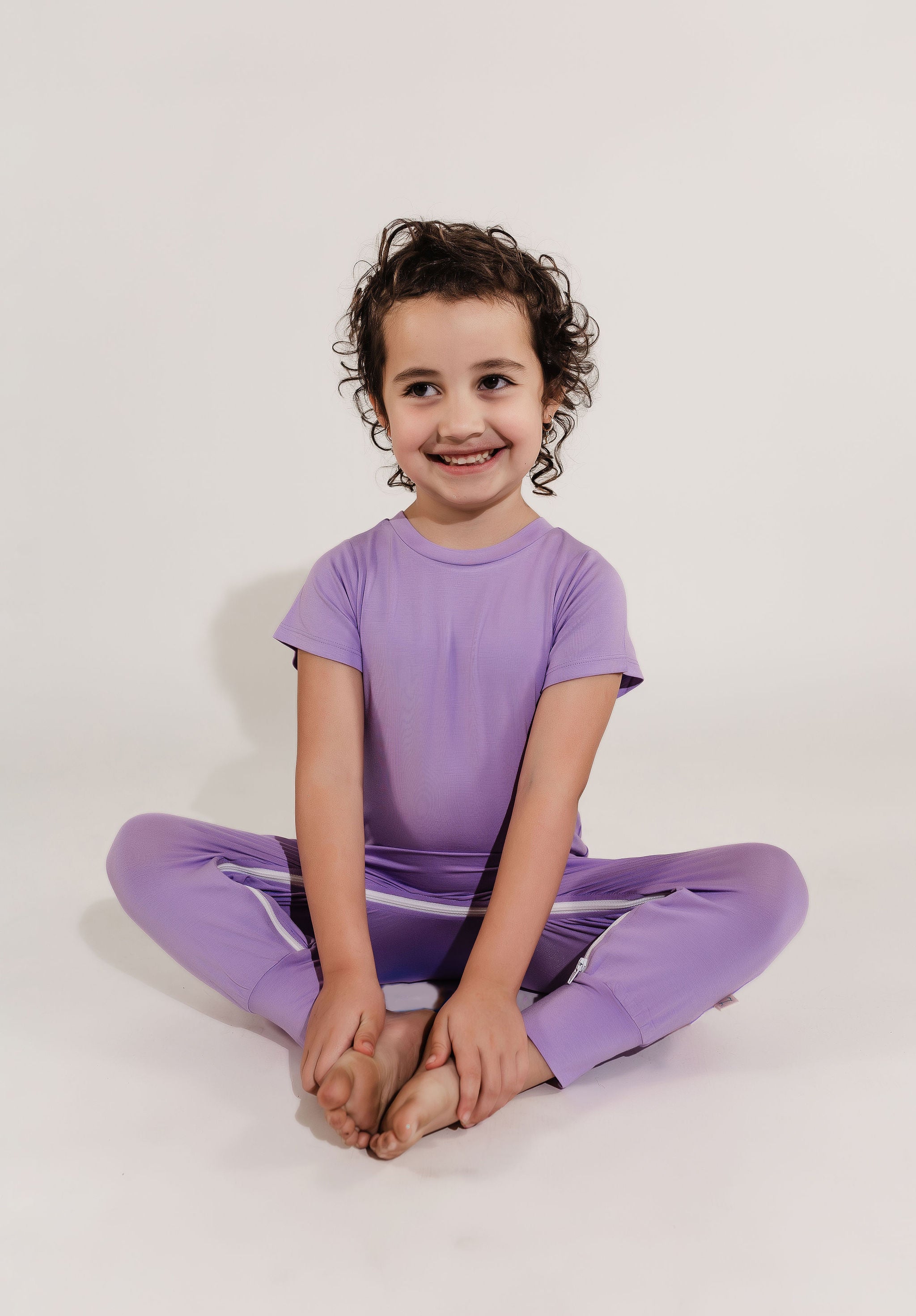 Lavender Bamboo Lyocell Zip Romper