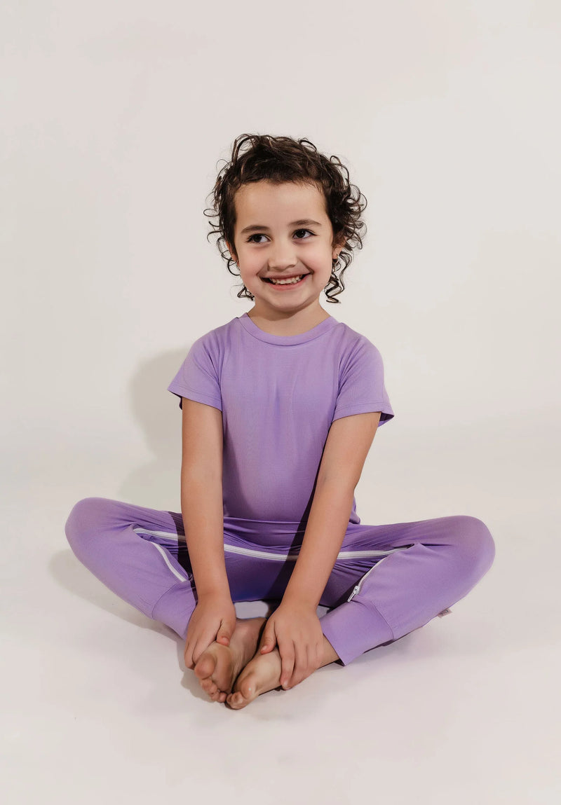 Lavender Bamboo Lyocell Zip Romper - BIG FRENCHIES