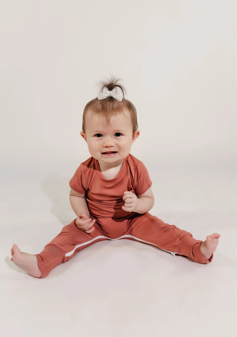 Mauve Bamboo Lyocell Zip Romper - BIG FRENCHIES