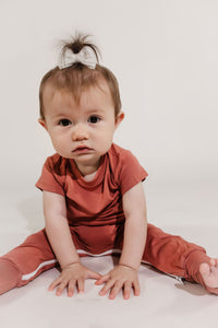 Mauve Bamboo Lyocell Zip Romper