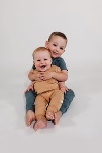 Camel Bamboo Lyocell Zip Romper