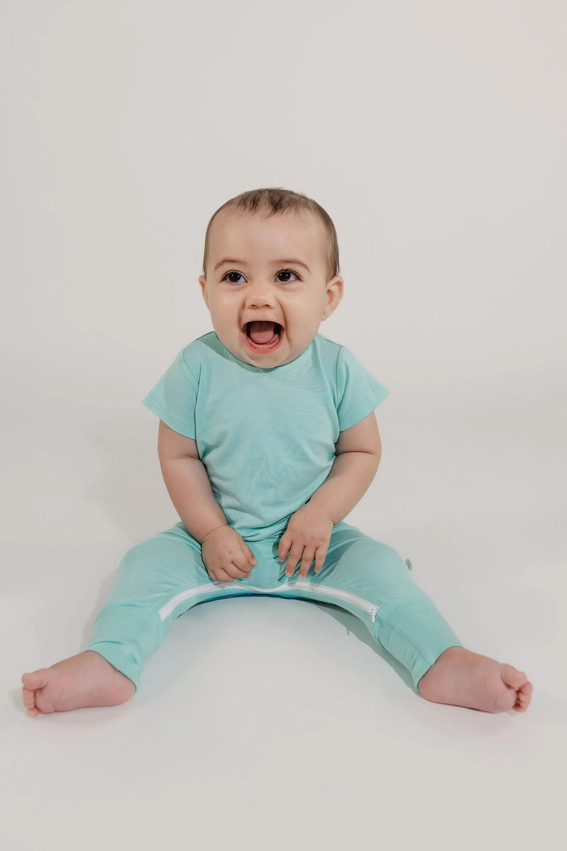 Mint Bamboo Lyocell Zip Romper - BIG FRENCHIES