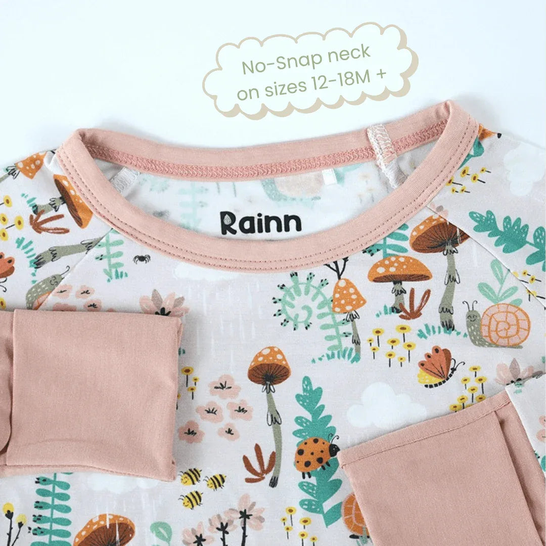 Bamboo Crescent Zipp Jammies - Fern - BIG FRENCHIES