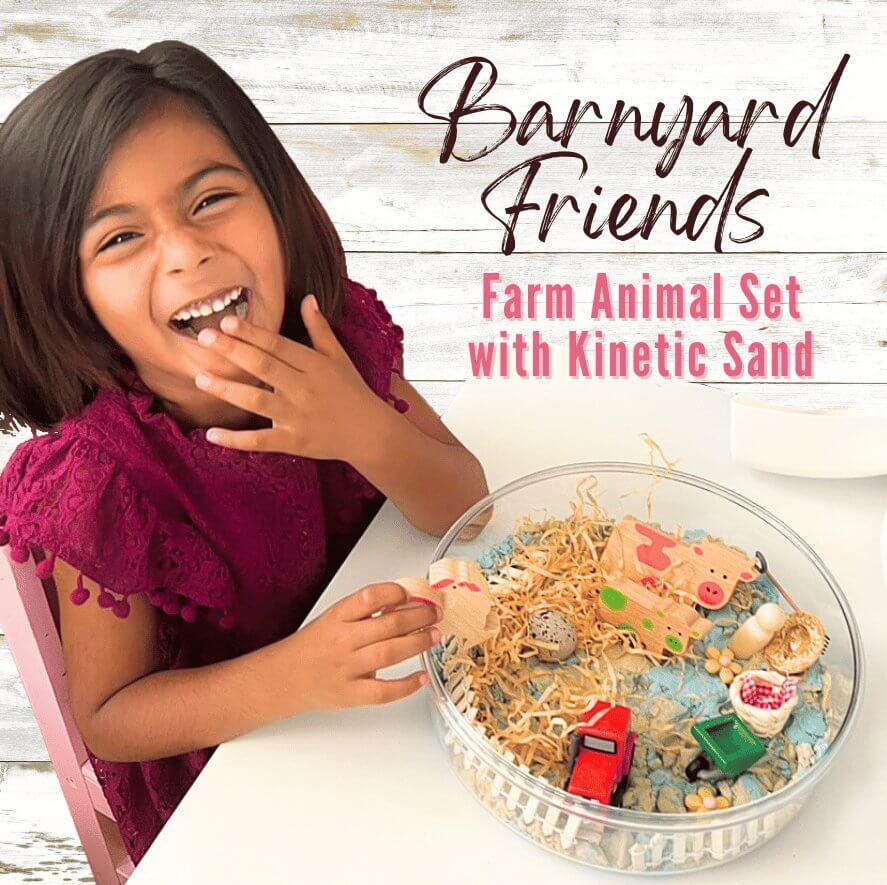 Barnyard Friends, Farm Animal Set with Kinetic Sand - BIG FRENCHIES